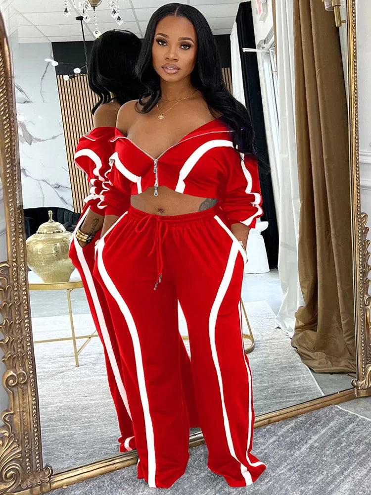 Prompearl Long Sleeve Jacket and Sweatpants Matching Sets Outfits