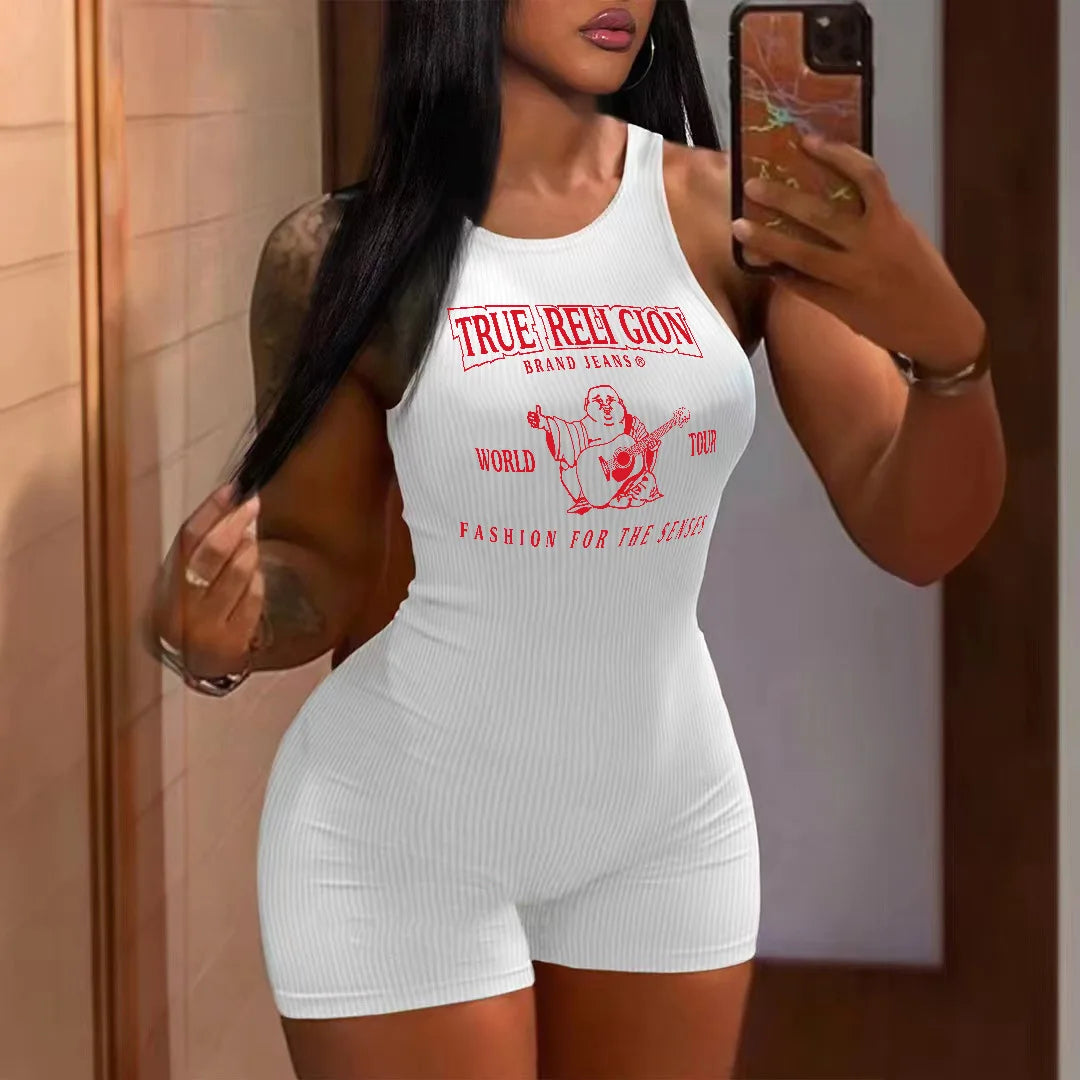 Sexy Graphic One Piece Jumpsuits 2025 Summer Clothes Women