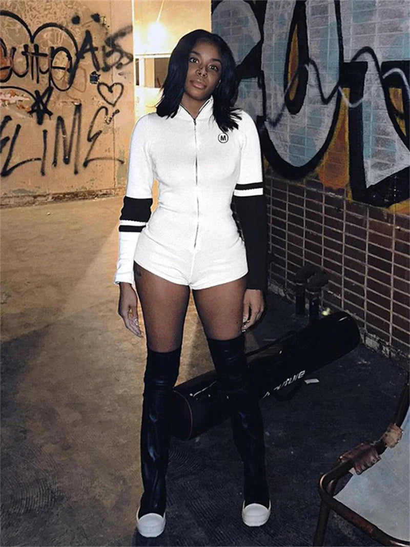 Fashion Colorblock Knitted Rompers Playsuits Spring Summer