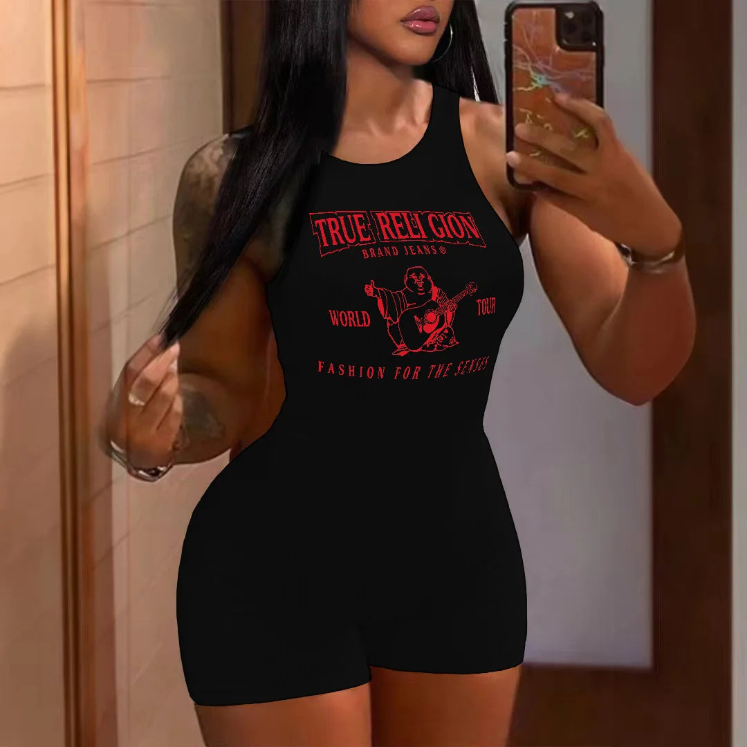 Sexy Graphic One Piece Jumpsuits 2025 Summer Clothes Women