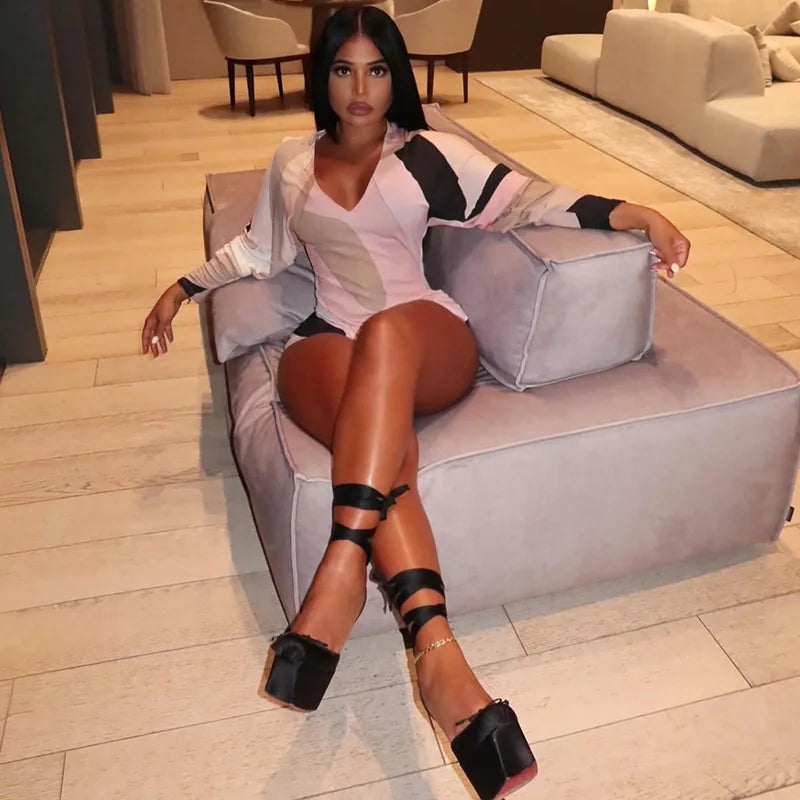 Sexy V Neck Jumpsuits 2025 Fall Clothes Women Y2K Streetwear Elegant Luxury Bodycon