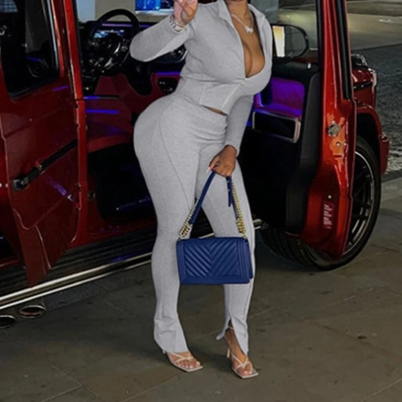 Autumn Hot Casual Solid Color Sporty  Tracksuits