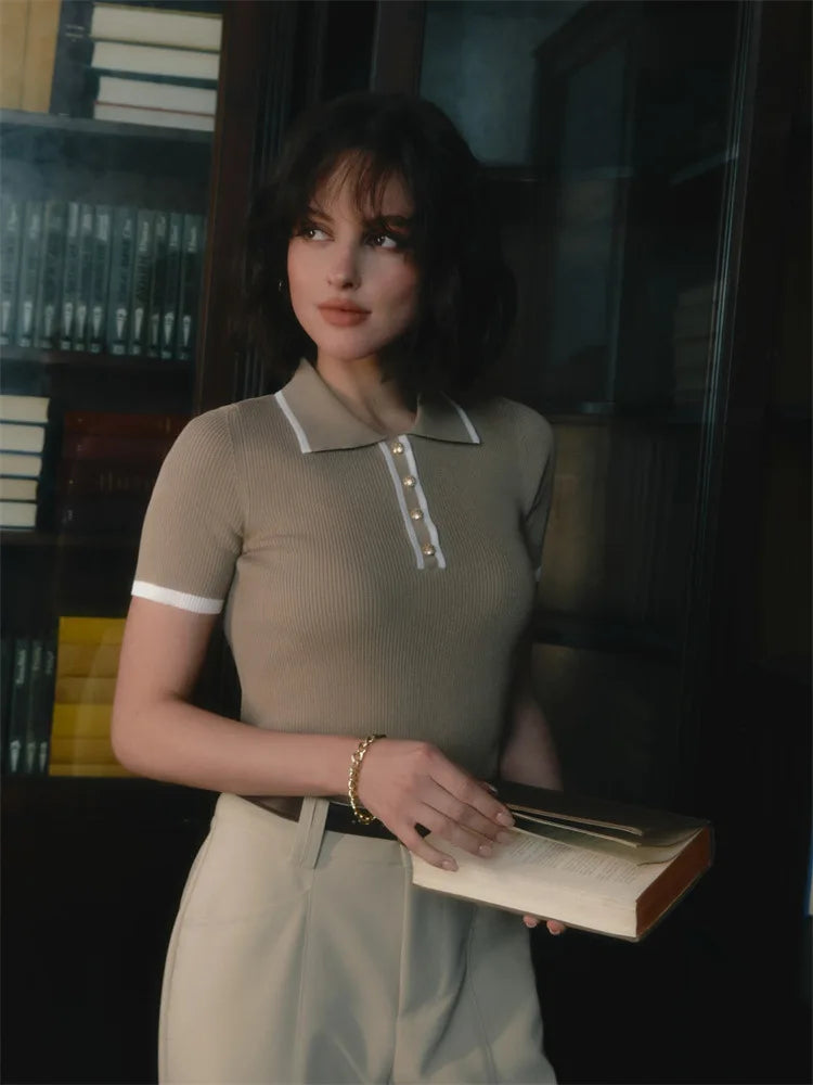 Skinny Ribbed Tight Fitting Knit Sweater Pullover Women