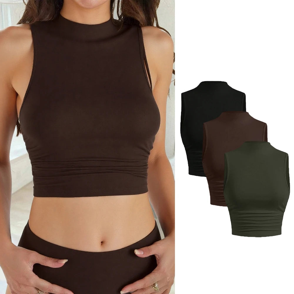 2025 Fashion Tank Top Women's Tight Black Tops